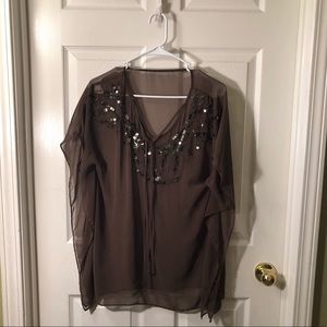 Brown sequins top